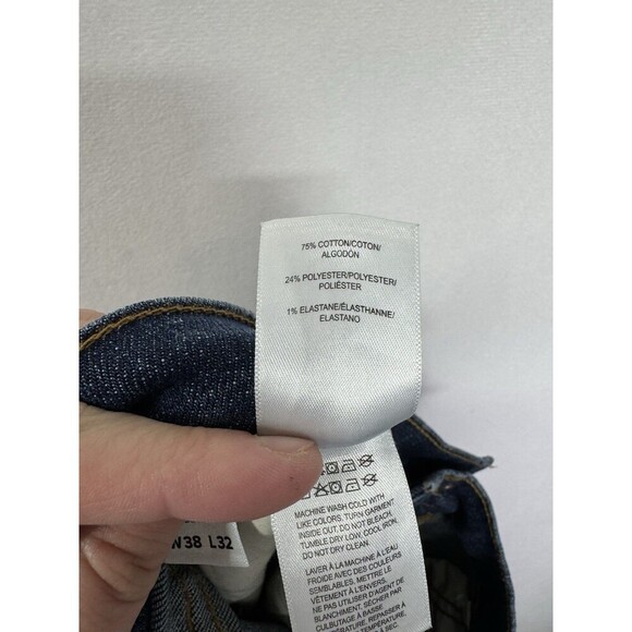 Lucky Brand 121 Slim Straight Jeans Mens 38x32 Blue Denim Dark Wash Stretch - Picture 7 of 11